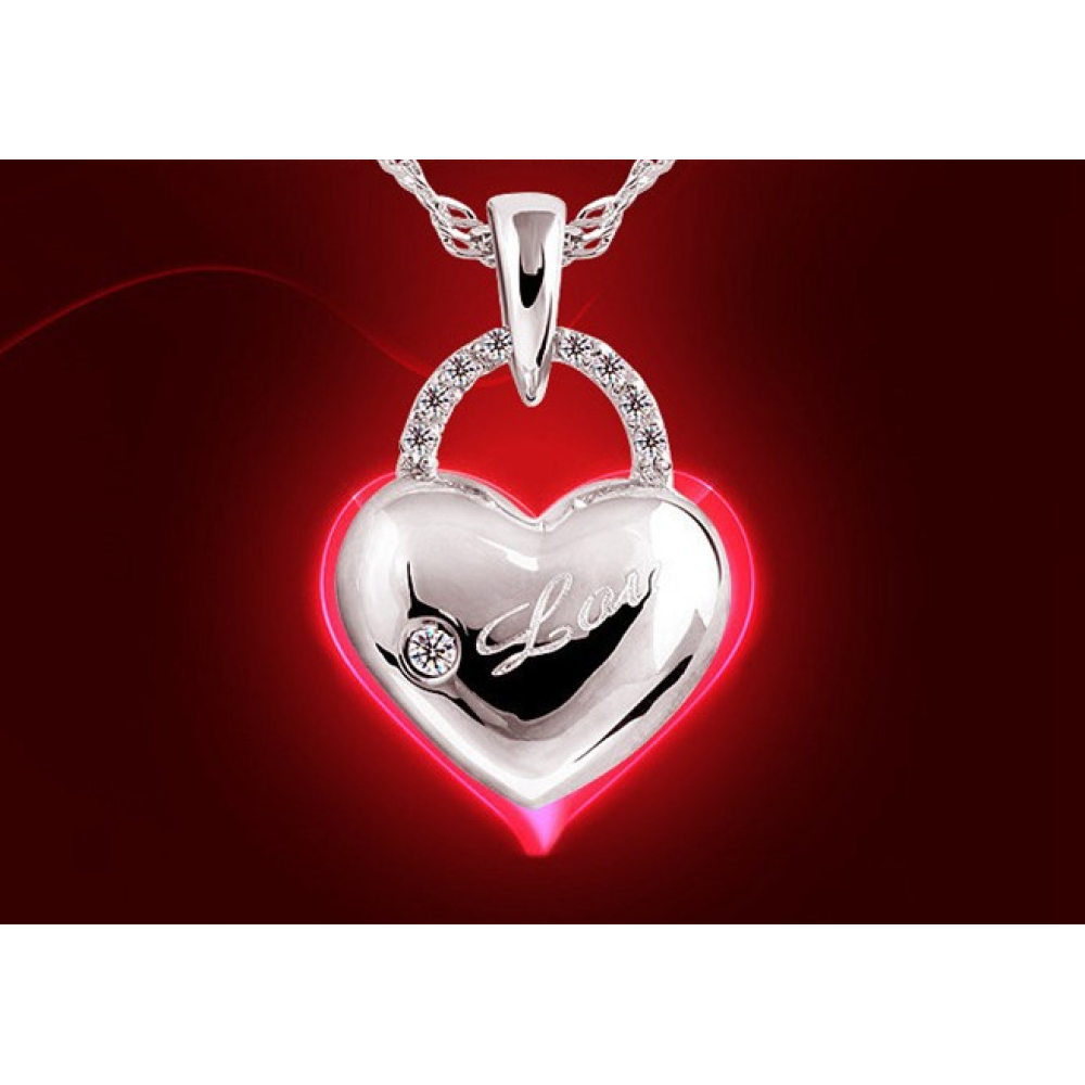 Miore Damen Halskette Aus 925 Sterling Silber – Mit Herz-Anhänger & Zirkonia, 45 Cm, In Geschenkbox